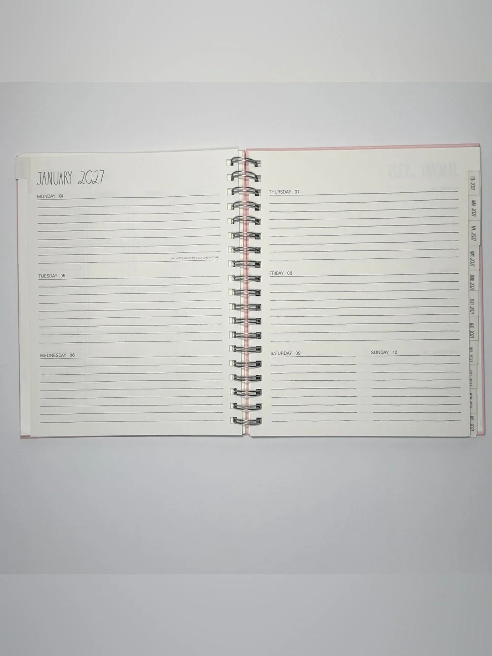 Rae Dunn 2026-2027 Large Size 17-month Planner MAKE IT HAPPEN (White/Pink)